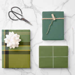 Sage & Rosemary Wrapping Paper Flat Sheet Set of 3
