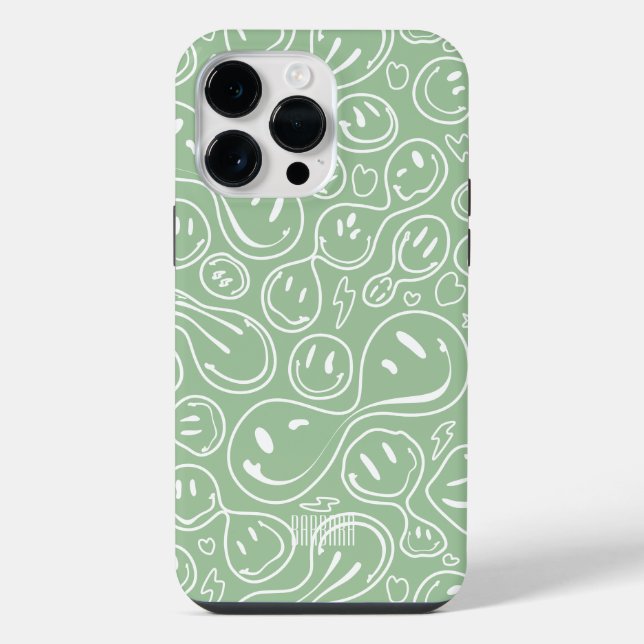 Sage Smile Smiling Face Pattern Na moda Modern (Verso)