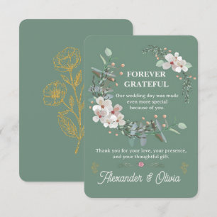 Sage Verde Floral Casamento Agradecimento