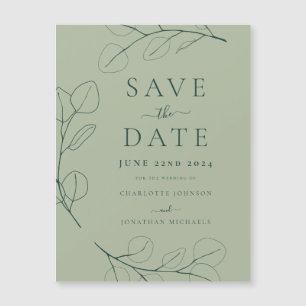 Sage Verde Moderno e Simples para Casamento com Fo
