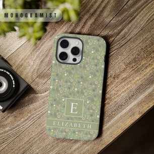 Sage Verde Oliva Personalizado Flores Brancas Rosa