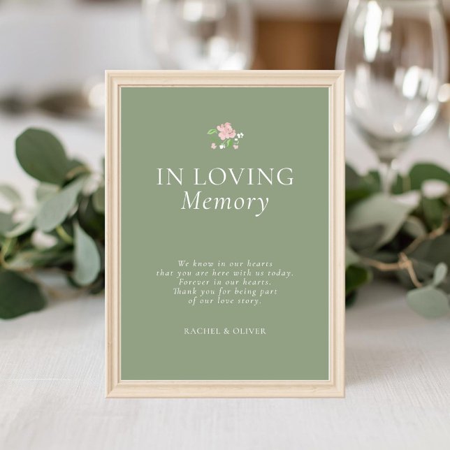 Sage Verde | Poster Chic de Casamento em Memória C (Criador carregado)
