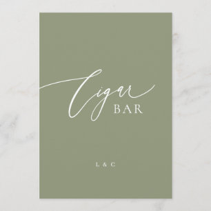 Sage White Formal 5 x 7 Sinal de Bar Aberto de Cas