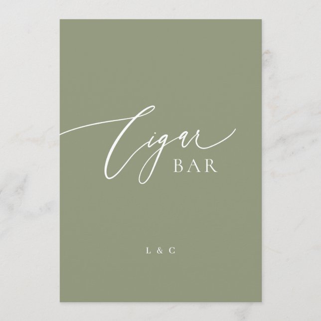 Sage White Formal 5 x 7 Sinal de Bar Aberto de Cas (Frente)