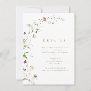 Sage Wildflower Rustic Boho - Cartão de Detalhes d
