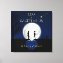 Sagitário e Leo Zodiac - Canvas da Lua