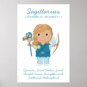 Sagitário - Poster do Horoscópio Rapariga