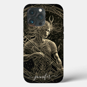 Sagitário zodíaco preto dourado Case-Mate iPhone 
