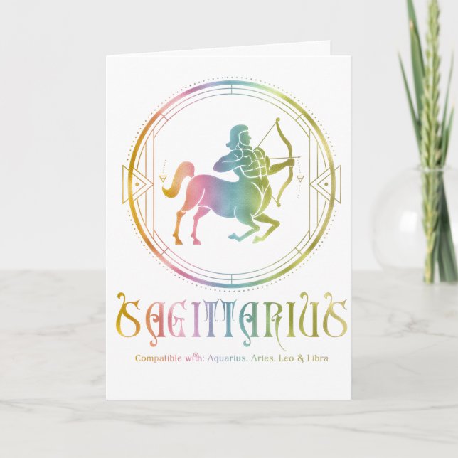 Sagittarius Compatibilidade Aniversário Cartão de  (Frente)