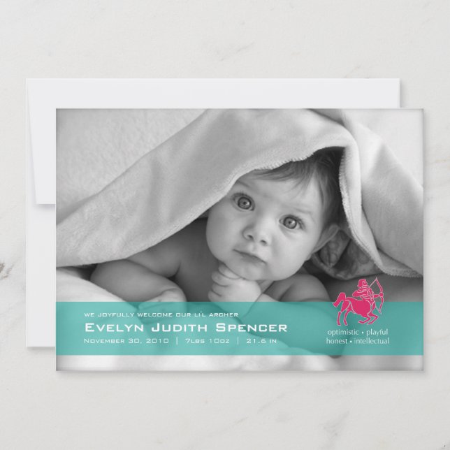 Sagittarius, o anúncio de nascimento da Foto Arche (Frente)