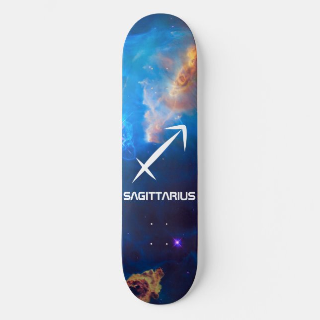 Sagittarius Zodiac Blue Skateboard (Frente)