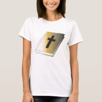 Sagrada Bíblia Dourada com Camiseta Cristã Feminin