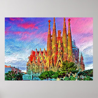 Sagrada Família, Barcelona, Espanha, Poster