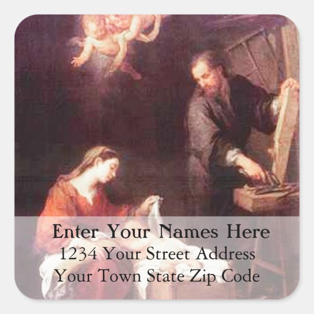 Sagrada Família com a Etiqueta do Endereço de Nata (Frente)