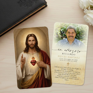 Sagrado Coração de Jesus Cartão de Oração Espanhol