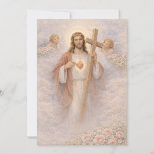 Sagrado Coração de Jesus Cruz Anjos Florais