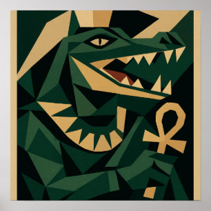 Sagrado Sobek Divino Crocodilo Poster
