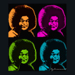 Sai Baba Pop Art Poster<br><div class="desc">Se você honrar sua mãe,  a Mãe do Universo vai te guarda contra danos. Sai Baba</div>