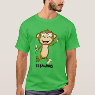 Saia Básica de T-Shirt Dark de Bananas