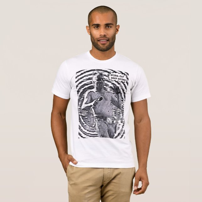 Saia da Espiral Continue - Camiseta Retro Rock em  (Frente Completa)