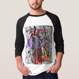"SAIA DA SUA PRISÃO" na manga longa da camisa
