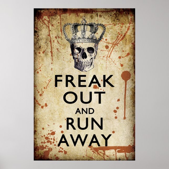 Saia e corra fora do Poster do Halloween (Frente)