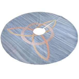 Saia Para Árvore De Natal De Lã Abstrato Triquetra Blue Dourado Celtic Trinity K