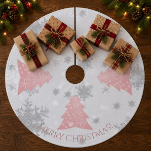 Saia Para Árvore De Natal De Lã Acolchoado de Natal Festivo Rosa para Árvore de Na