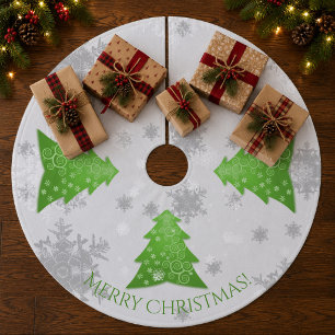 Saia Para Árvore De Natal De Lã Acolchoado de Natal Verde Festivo para Árvore de N