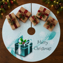 Aguamarinho Tapete de árvore de Natal