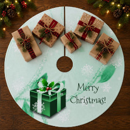 Saia Para Árvore De Natal De Lã Alegre Tapete de Árvore de Natal Verde