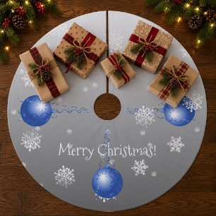 Saia Para Árvore De Natal De Lã Alegre Tapete de Natal em Azul para Árvore de Nata