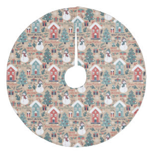 Saia Para Árvore De Natal De Lã Árvores de Natal, Neves, Presentes e Casas