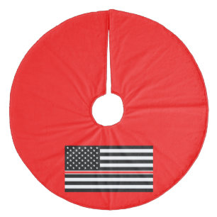 Saia Para Árvore De Natal De Lã Bandeira da Linha Vermelha Fina: Memorial ao Herói