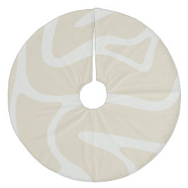 Saia Para Árvore De Natal De Lã Beige Cream Simple Organic Pattern