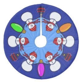 Saia Para Árvore De Natal De Lã Boneco de neve 