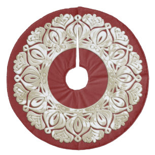 Saia Para Árvore De Natal De Lã Borda de Filigrama Perolado com Qualquer Cor