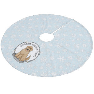 Saia Para Árvore De Natal De Lã Cachorro Mãe Doodle Mãe (ouro vermelha) Cachorro M