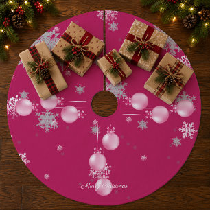 Saia Para Árvore De Natal De Lã Camisa cor-de-rosa Enfeites de natal