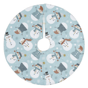 Saia Para Árvore De Natal De Lã Camisa de Árvore de Folga Bonita Snowmen