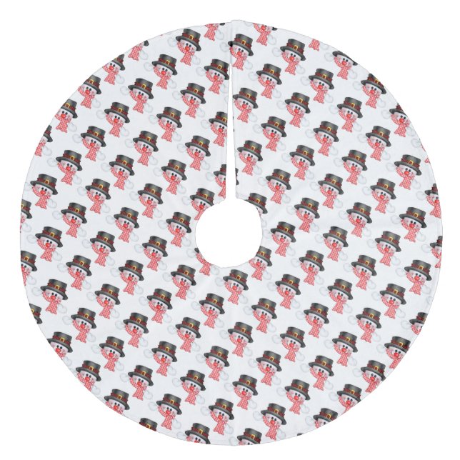 Saia Para Árvore De Natal De Lã Camisa de Natal/Neve (Frente)