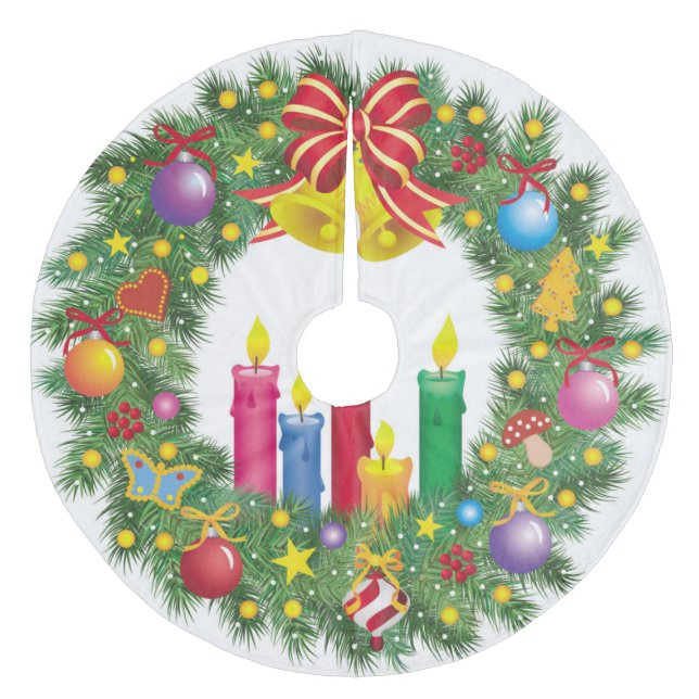 Saia Para Árvore De Natal De Lã Camisa de Natal/Rua (Frente)