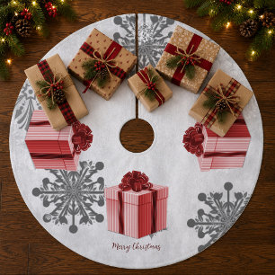 Saia Para Árvore De Natal De Lã Camisa de Presente de Natal Vermelha