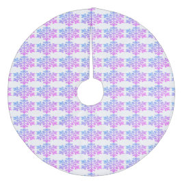Saia Para Árvore De Natal De Lã Camiseta Rosa Violeta Flocos de Neve