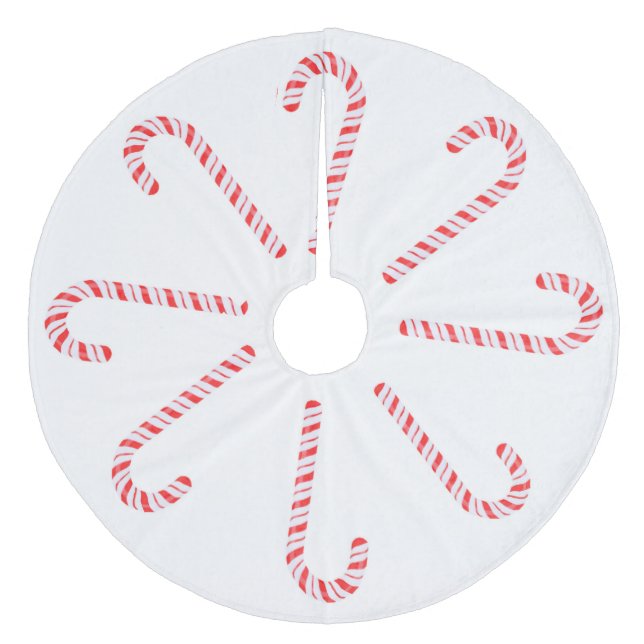Saia Para Árvore De Natal De Lã Candy Canes Tree Skirt (Frente)