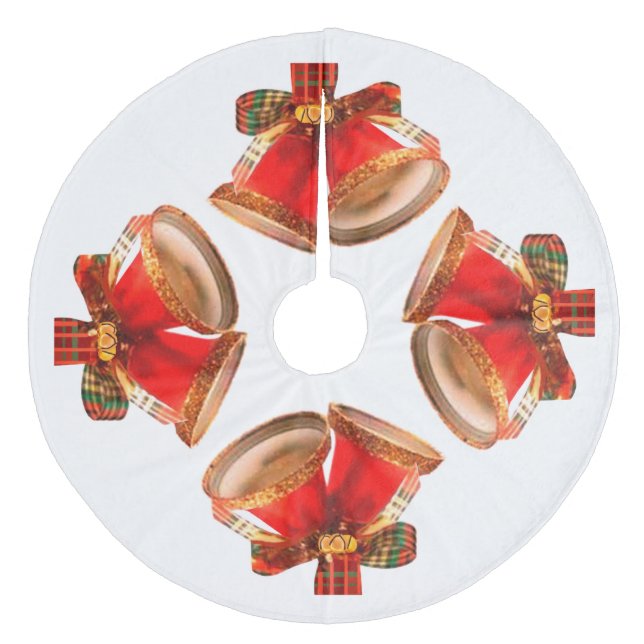 Saia Para Árvore De Natal De Lã Christmas Bells Tree Skirt (Frente)