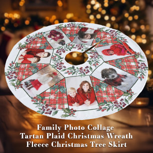 Saia Para Árvore De Natal De Lã Colagem de Fotografias da Família Fúria de Natal