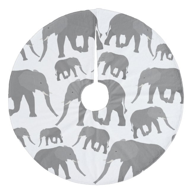 Saia Para Árvore De Natal De Lã Design de elefante (Frente)