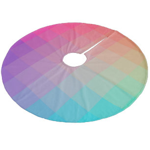 Saia Para Árvore De Natal De Lã Design de Gradação de Píxeis Coloridos do Arco-