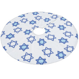 Saia Para Árvore De Natal De Lã Estrela Azul de David White e Chanucá Azul